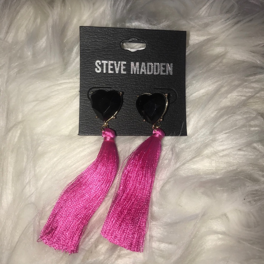 Steve Madden Pink Tassel Earrings